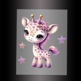 (DTF-GLIT562) GLITTER GIRAFFE - Garment Transfer