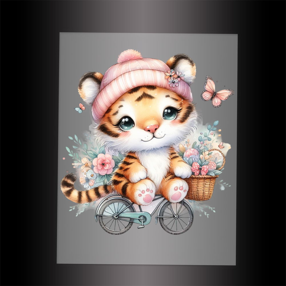 (DTF-GLIT656) GLITTER TIGER - Garment Transfer