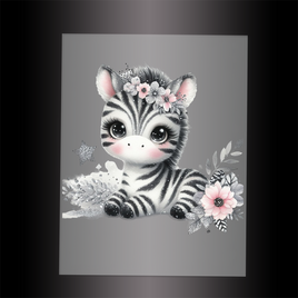 (DTF-GLIT700) GLITTER ZEBRA - Garment Transfer