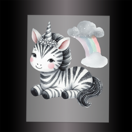 (DTF-GLIT708) GLITTER ZEBRA - Garment Transfer