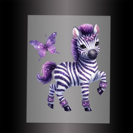 (DTF-GLIT712) GLITTER ZEBRA - Garment Transfer