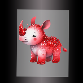 (DTF-GLIT753) GLITTER RHINO - Garment Transfer