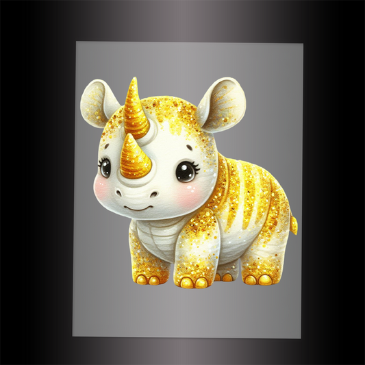 (DTF-GLIT754) GLITTER RHINO - Garment Transfer