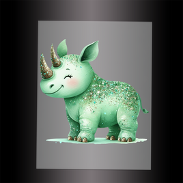 (DTF-GLIT759) GLITTER RHINO - Garment Transfer