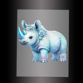 (DTF-GLIT761) GLITTER RHINO - Garment Transfer