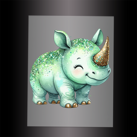 (DTF-GLIT765) GLITTER RHINO - Garment Transfer