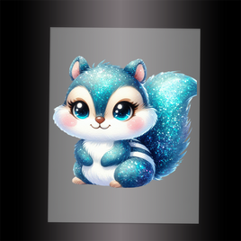 (DTF-GLIT852) GLITTER CHIPMUNK - Garment Transfer