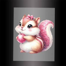 (DTF-GLIT853) GLITTER CHIPMUNK - Garment Transfer