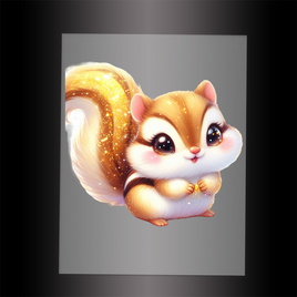 (DTF-GLIT857) GLITTER CHIPMUNK - Garment Transfer