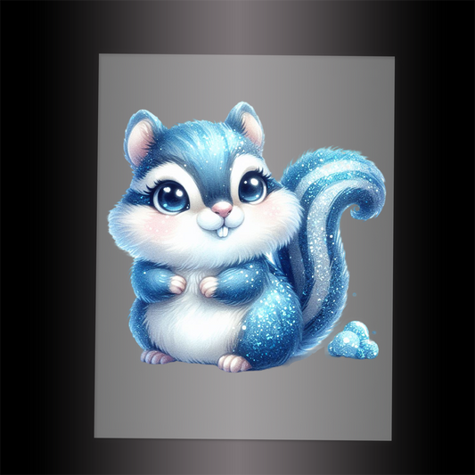 (DTF-GLIT859) GLITTER CHIPMUNK - Garment Transfer