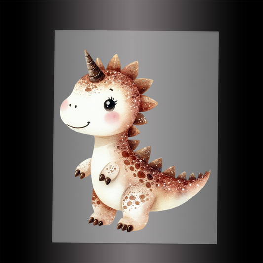 (DTF-GLIT876) GLITTER DINOSAUR - Garment Transfer