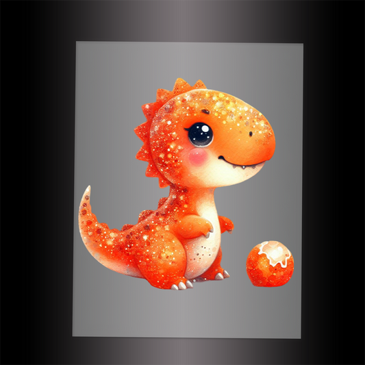 (DTF-GLIT877) GLITTER DINOSAUR - Garment Transfer