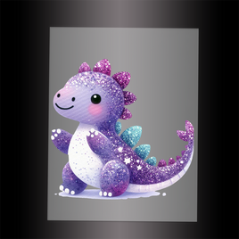 (DTF-GLIT879) GLITTER DINOSAUR - Garment Transfer