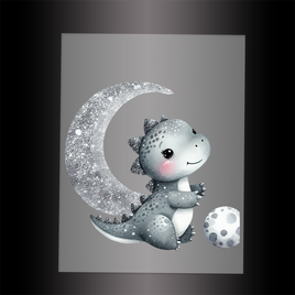 (DTF-GLIT887) GLITTER DINOSAUR - Garment Transfer