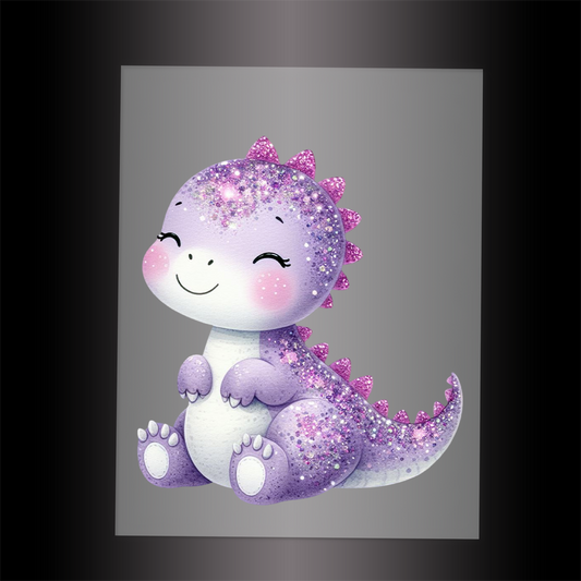 (DTF-GLIT888) GLITTER DINOSAUR - Garment Transfer