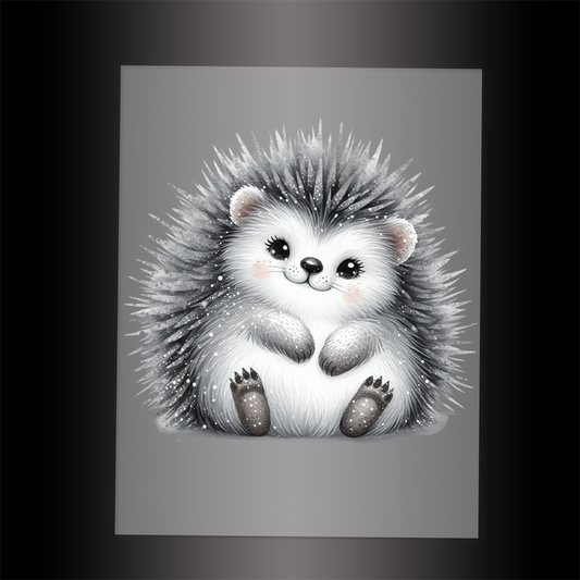 (DTF-GLIT902) GLITTER HEDGEHOG - Garment Transfer