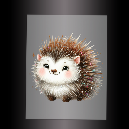 (DTF-GLIT905) GLITTER HEDGEHOG - Garment Transfer