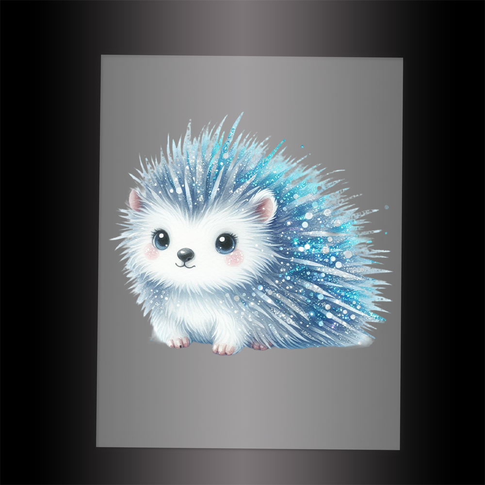 (DTF-GLIT906) GLITTER HEDGEHOG - Garment Transfer