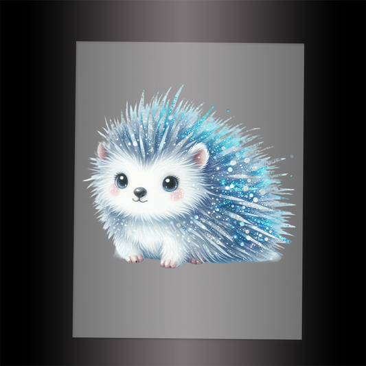 (DTF-GLIT906) GLITTER HEDGEHOG - Garment Transfer