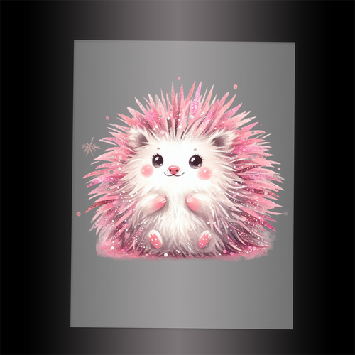 (DTF-GLIT907) GLITTER HEDGEHOG - Garment Transfer