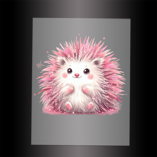 (DTF-GLIT907) GLITTER HEDGEHOG - Garment Transfer