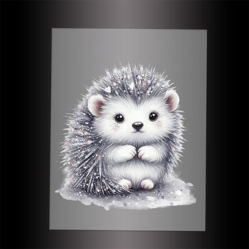 (DTF-GLIT908) GLITTER HEDGEHOG - Garment Transfer