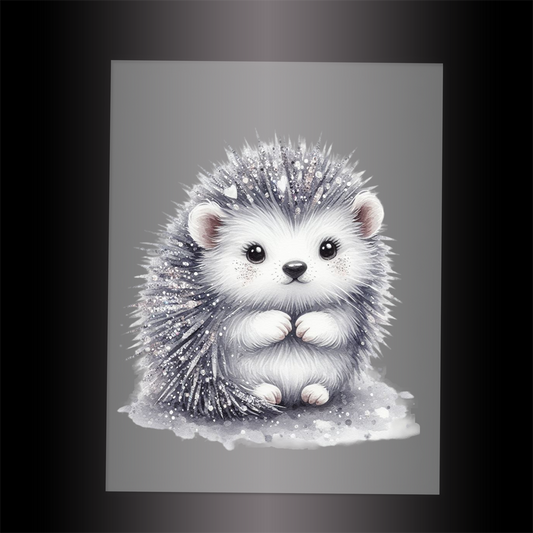 (DTF-GLIT908) GLITTER HEDGEHOG - Garment Transfer