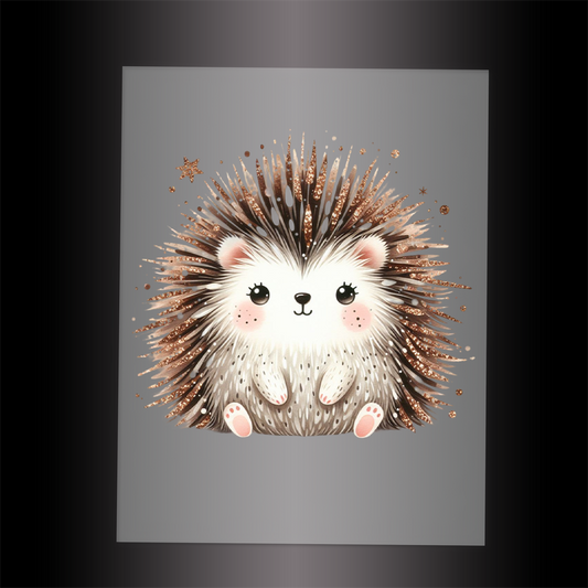 (DTF-GLIT910) GLITTER HEDGEHOG - Garment Transfer