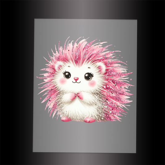 (DTF-GLIT912) GLITTER HEDGEHOG - Garment Transfer