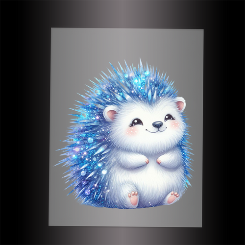 (DTF-GLIT914) GLITTER HEDGEHOG - Garment Transfer