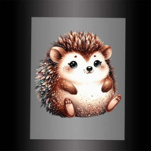 (DTF-GLIT915) GLITTER HEDGEHOG - Garment Transfer