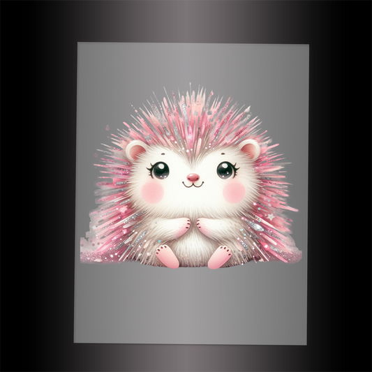 (DTF-GLIT916) GLITTER HEDGEHOG - Garment Transfer