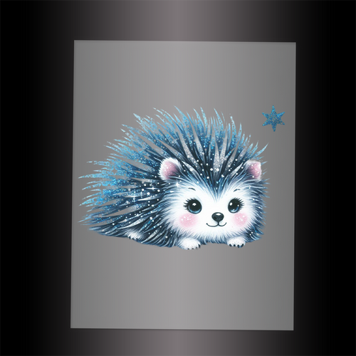 (DTF-GLIT919) GLITTER HEDGEHOG - Garment Transfer