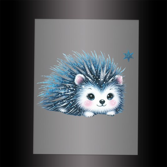 (DTF-GLIT919) GLITTER HEDGEHOG - Garment Transfer