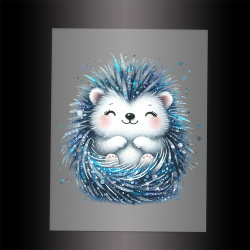 (DTF-GLIT920) GLITTER HEDGEHOG - Garment Transfer