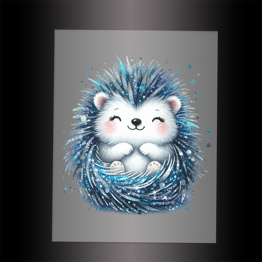 (DTF-GLIT920) GLITTER HEDGEHOG - Garment Transfer