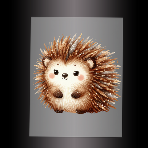(DTF-GLIT921) GLITTER HEDGEHOG - Garment Transfer