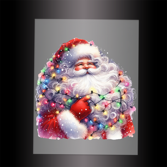 (DTF-SAN002) SANTA LIGHTS - Garment Transfer