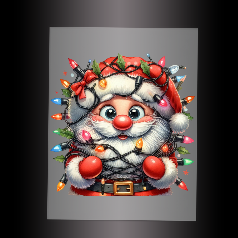(DTF-SAN033) SANTA LIGHTS - Garment Transfer