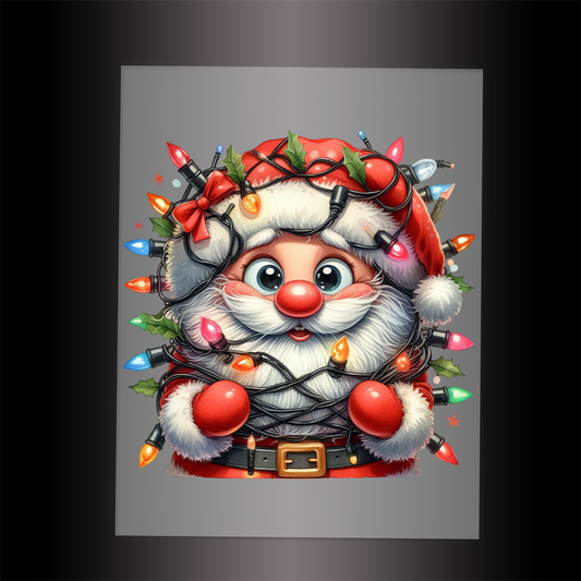 (DTF-SAN033) SANTA LIGHTS - Garment Transfer