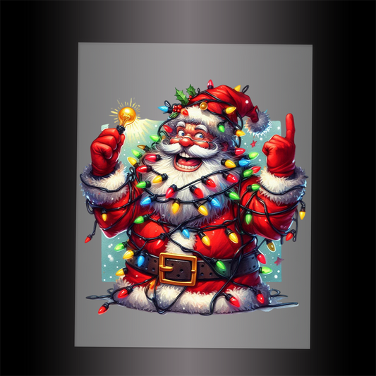 (DTF-SAN043) SANTA LIGHTS - Garment Transfer