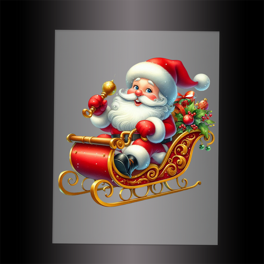 (DTF-SAN059) SANTA SLEIGH - Garment Transfer