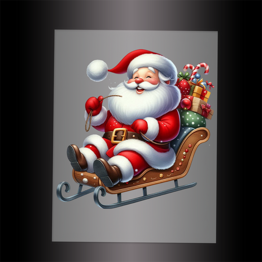 (DTF-SAN065) SANTA SLEIGH - Garment Transfer