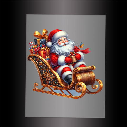 (DTF-SAN066) SANTA SLEIGH - Garment Transfer