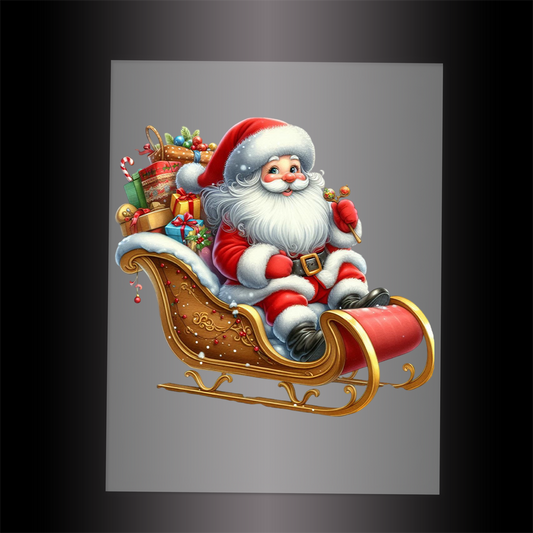 (DTF-SAN071) SANTA SLEIGH - Garment Transfer