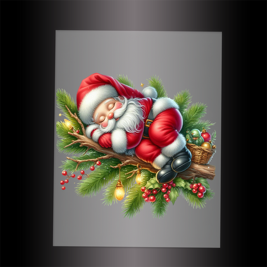 (DTF-SAN079) SLEEPING SANTA - Garment Transfer