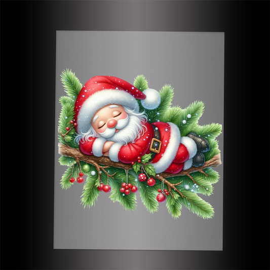 (DTF-SAN087) SLEEPING SANTA - Garment Transfer