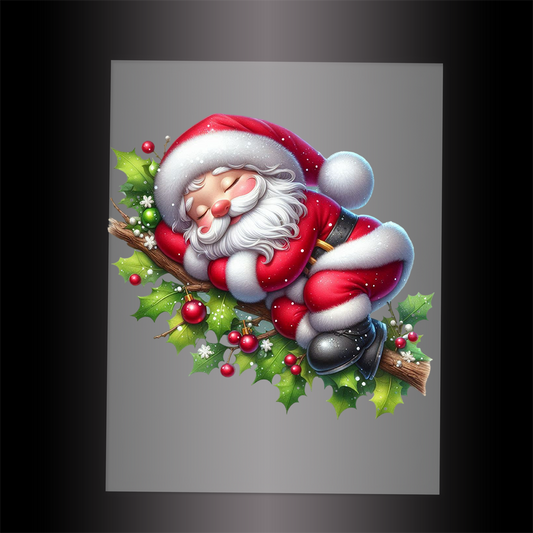 (DTF-SAN097) SLEEPING SANTA - Garment Transfer