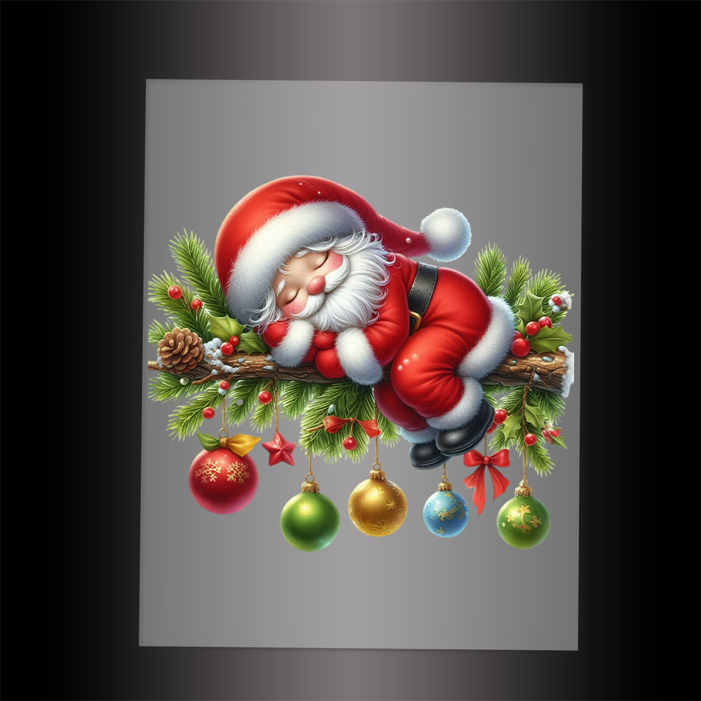 (DTF-SAN100) SLEEPING SANTA - Garment Transfer