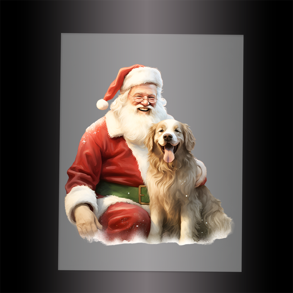 (DTF-SAN218)  SANTA'S DOGS - Garment Transfer
